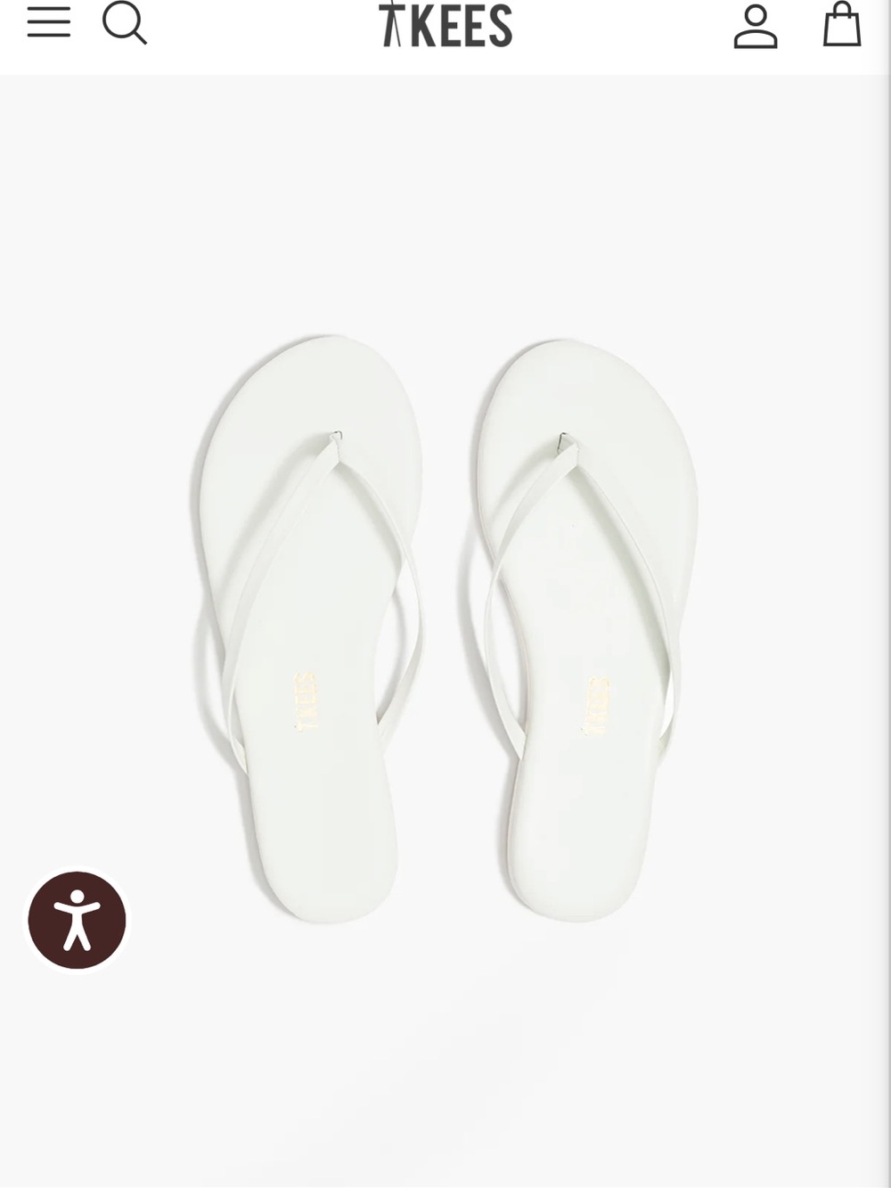 TKEES White Minimalist Leather Flip Flops Lily pigments